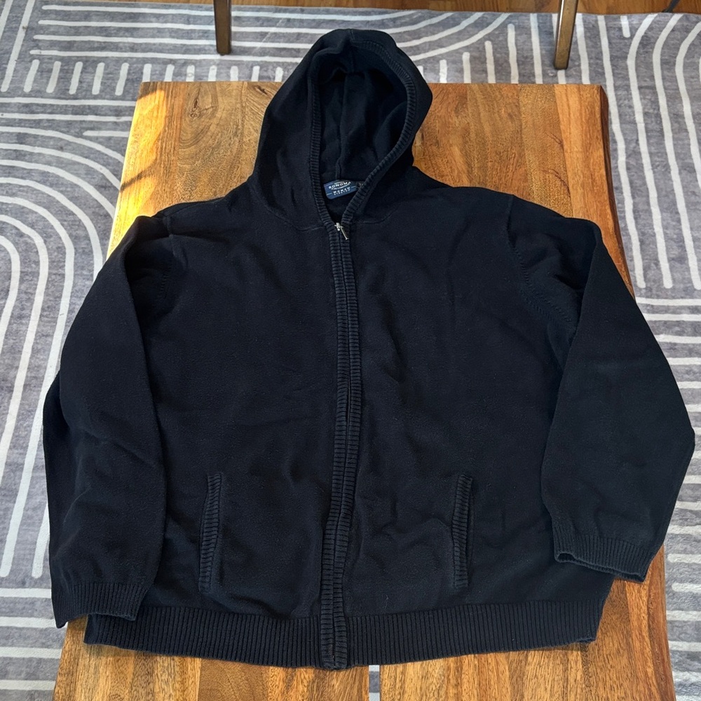 Sonoma Women's Zip Up Black Sweater
